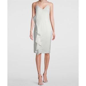 WHBM White Midi Slip Dress With Ruffle